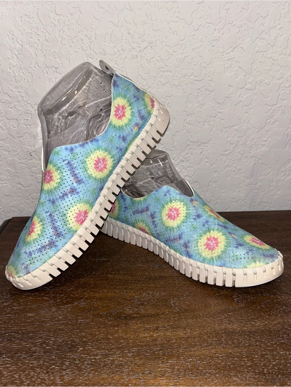 Ilse Jacobsen Tulip Tie Dye Print Perforated Slip On Casual Shoes